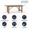Flash Furniture Rectangle FarmTable, Antique, Rustic, Foldng, 84"X40", Wood, Wood Grain XA-F-84X40-GG - alternate 8